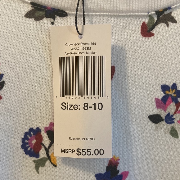 Vera Bradley Crew Neck Sweatshirt in Airy Rosa Floral Print - Picture 9 of 9